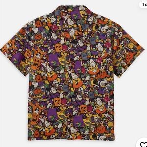 Disney Halloween Mickey & Friends Button Down Men's Shirt Size XL